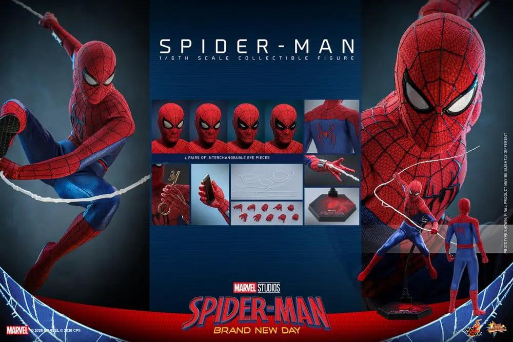 Figura de acción Spider-Man 1/6, HOT TOYS, 29 cm, Brand New Day