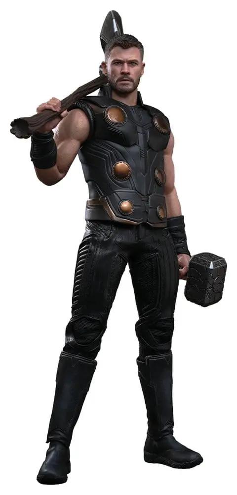 Figura de acción Thor 1/6 HOT TOYS Doomsday, armadura negra con placas bronce y Mjolnir