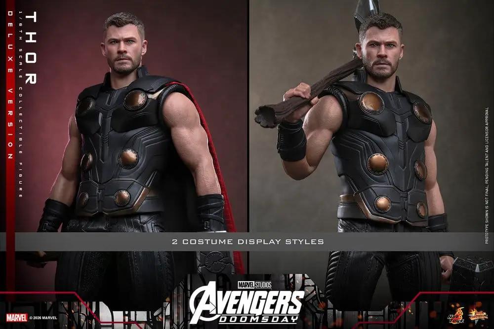Figura de acción 1/6 Thor de HOT TOYS, Avengers Doomsday Deluxe, 32 cm, 2 estilos de vestuario