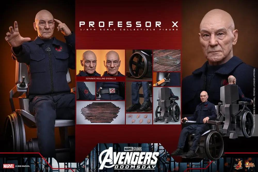 Figura de acción 1/6 Professor X de HOT TOYS, Marvel X‑Men, 25 cm