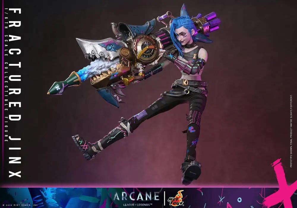 Figura de acción Arcane 1/6 Fractured Jinx, 28 cm, con detalles morados y azules, de Kimera y Foley Shop