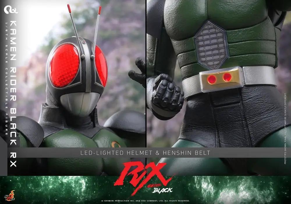 Figura HOT TOYS Kamen Rider Black RX 1/6, 31 cm, con casco LED rojo y cinturón de henshin