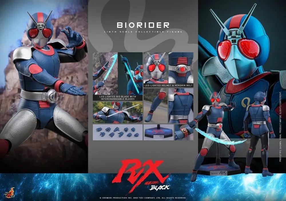 Figura de acción Kamen Rider Black RX BioRider 1/6 de HOT TOYS, 31 cm, armadura azul, roja y plateada