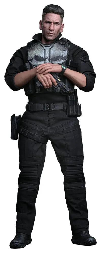 Figura de acción Marvel The Punisher 1/6, HOT TOYS, 31 cm, traje negro con chaleco táctico