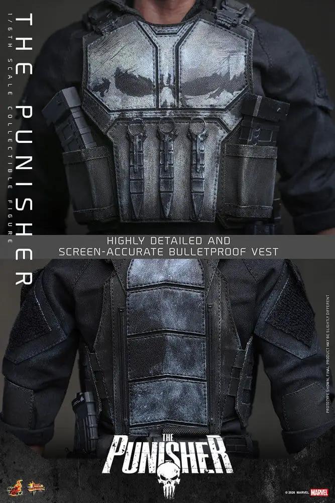 The Punisher 1/6 scale action figure by HOT TOYS, 31 cm, with a black bulletproof vest