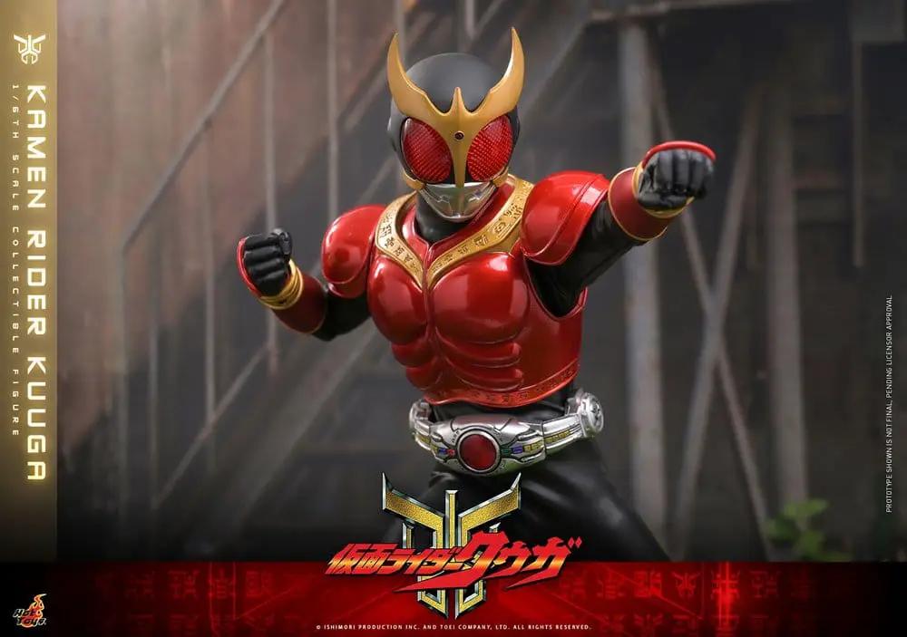 Figura de acción Kamen Rider Kuuga 1/6, HOT TOYS, 31 cm, armadura roja con detalles dorados.