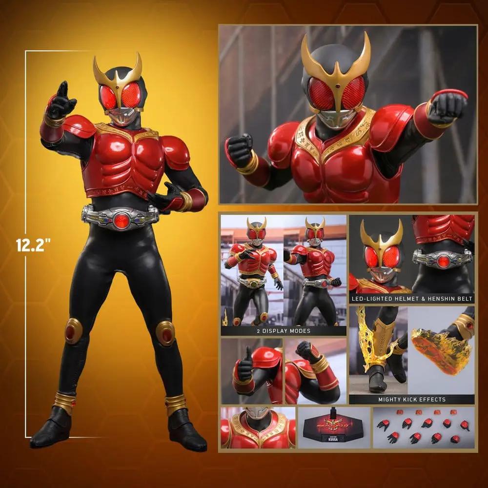 Figura de acción Kamen Rider Kuuga 1/6, HOT TOYS, roja y negra con casco dorado, 31 cm de altura