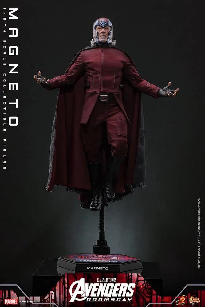 Figura de acción Magneto 1/6 de HOT TOYS, Avengers Doomsday, 30 cm, con capa roja