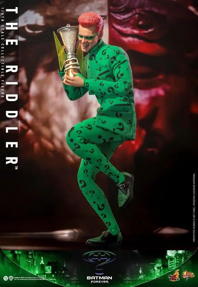 Figura de acción HOT TOYS Riddler 1/6 de Batman Forever, 31 cm, verde con interrogantes