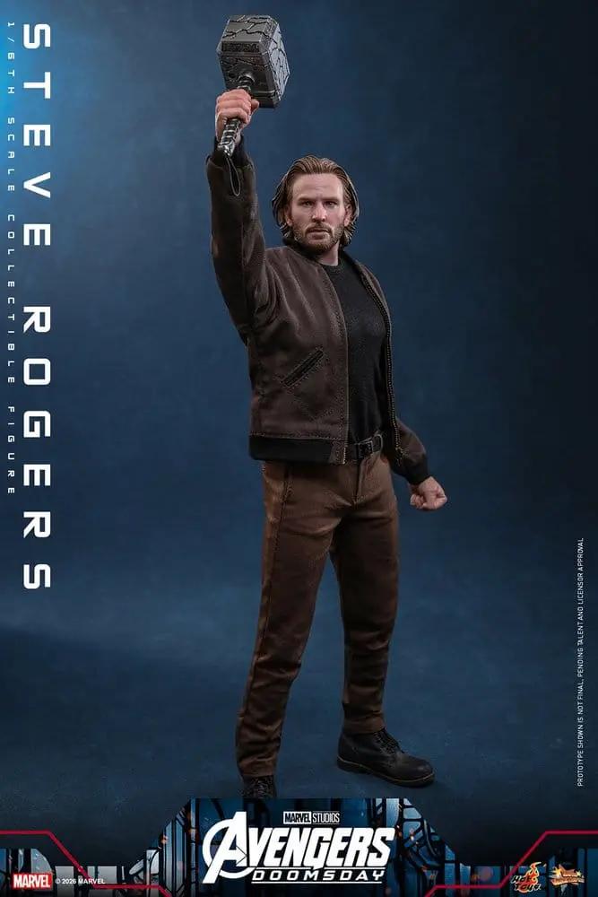 Figura de acción 1/6 Steve Rogers de HOT TOYS con martillo, 31 cm, Avengers Doomsday