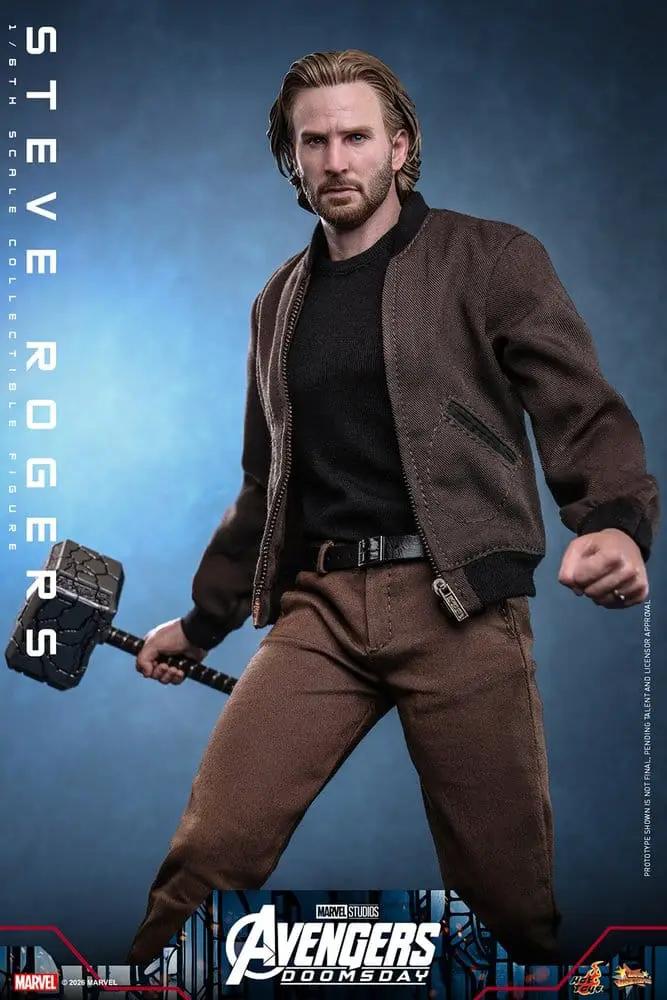 Figura de acción 1/6 Steve Rogers de Avengers: Doomsday, 31 cm, con Mjolnir, de Hot Toys.