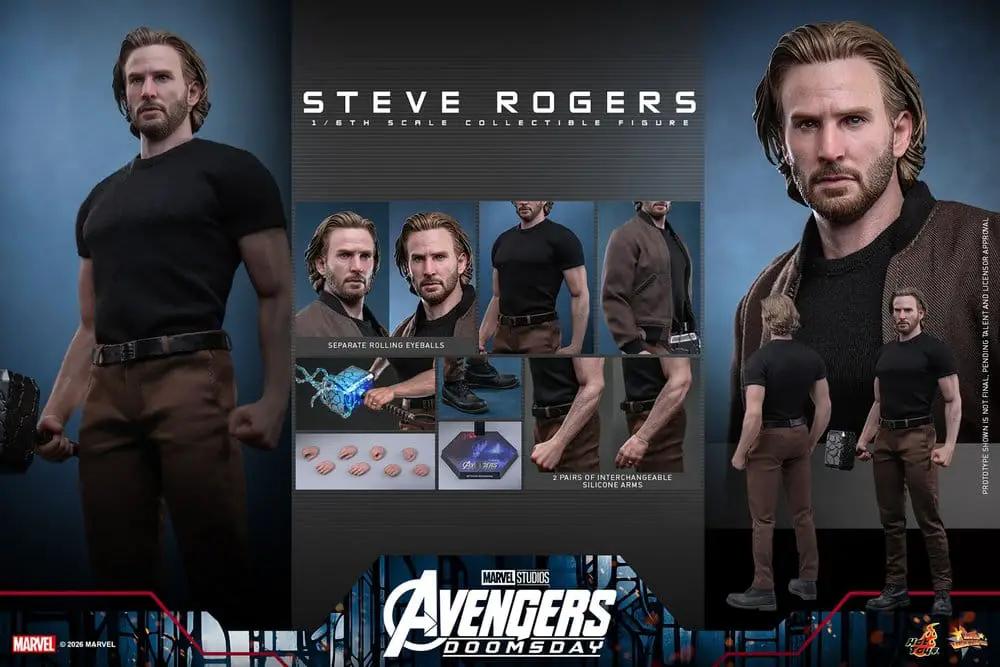 Figura de acción HOT TOYS 1/6 Steve Rogers, Marvel Avengers Doomsday, 31 cm