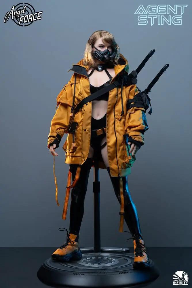Angel Force Agent Sting silicone 1/3-scale action figure by Infinity Studio, orange jacket and black gear.