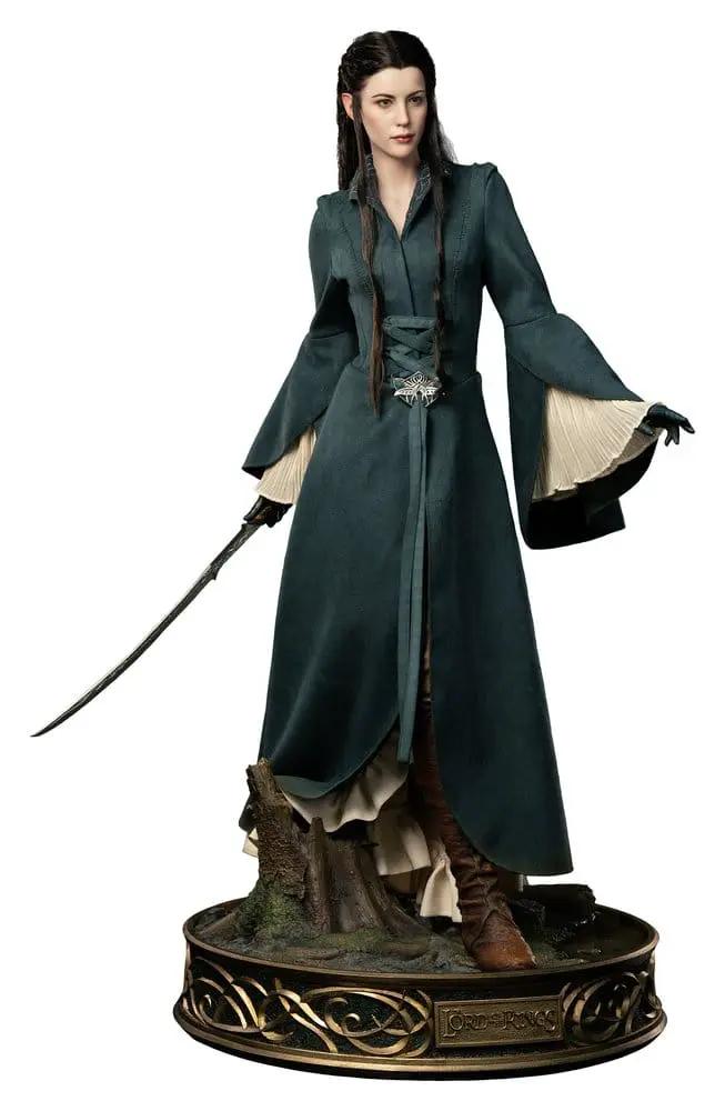 Arwen silicone statue, 1/2 scale, 97 cm tall, teal gown with sword on ornate base