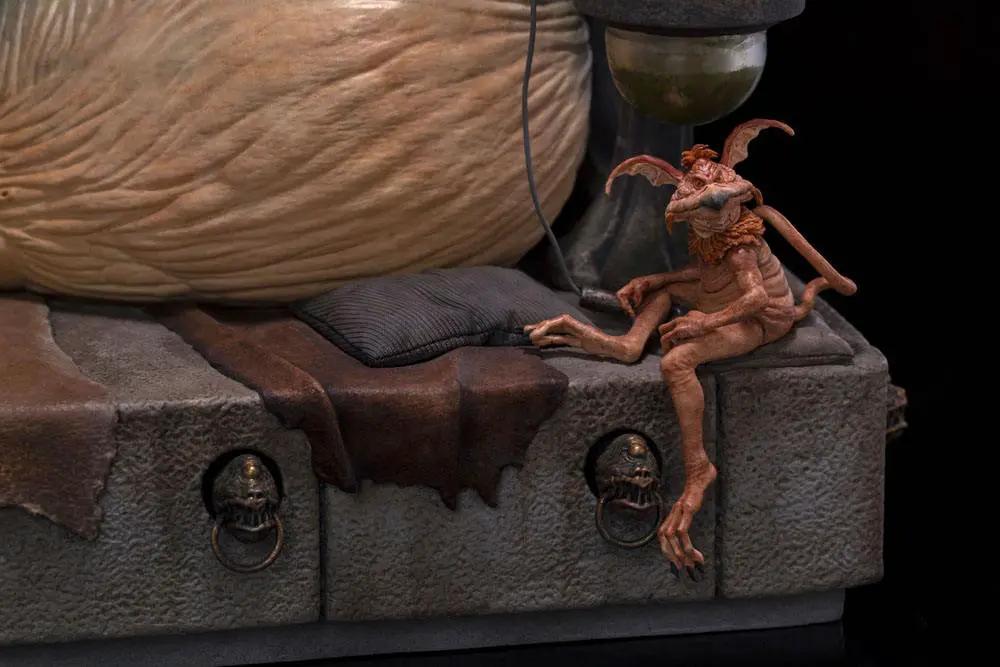 Iron Studios Star Wars Jabba the Hutt 1/10 Deluxe statue, 23 cm, with small creature on textured diorama base