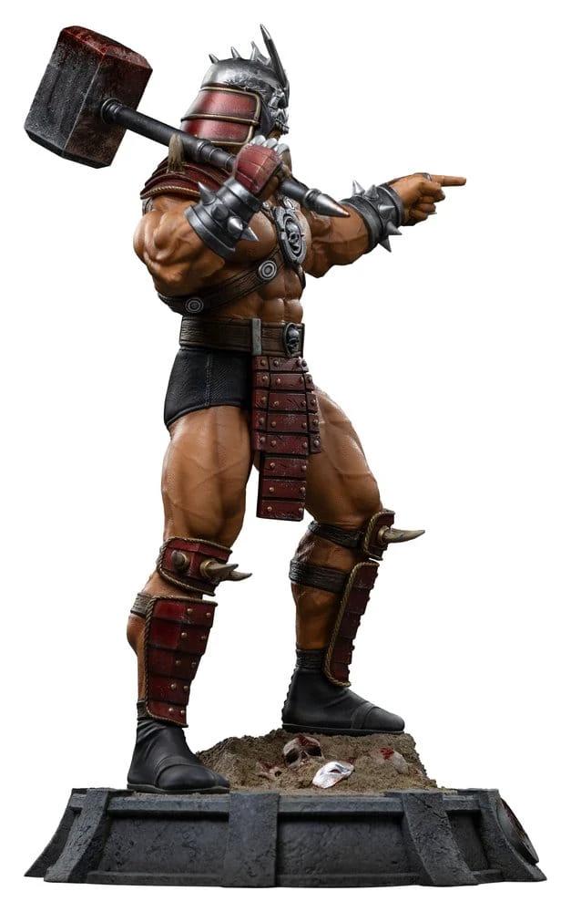 Mortal Kombat Shao Khan 1/10 Art Scale statue by Iron Studios; armored figure with hammer on base