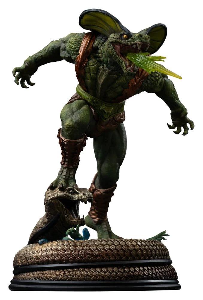 Iron Studios Kobra Khan 1/10 Art Scale action figure from Masters of the Universe, 20 cm, on a coiled cobra base.