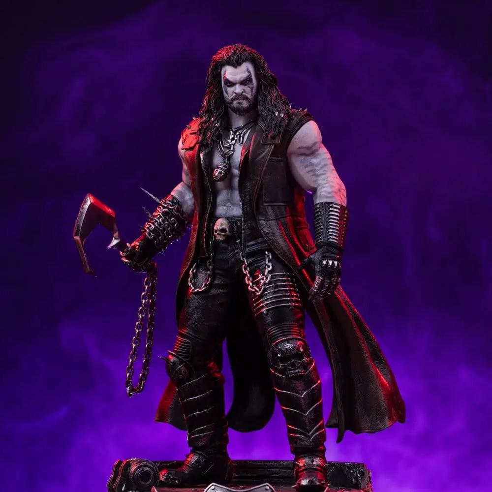 Lobo 1/10 Art Scale statue by Iron Studios, 23 cm, dark armored figure with cape and axe.