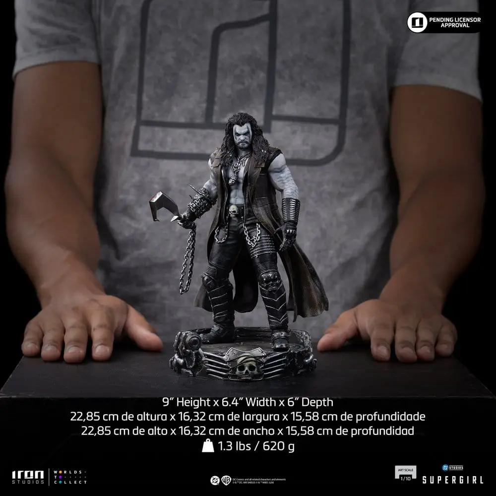 Iron Studios Lobo 1/10 scale statue, 23 cm tall, dark armored figure with axe and chained details.