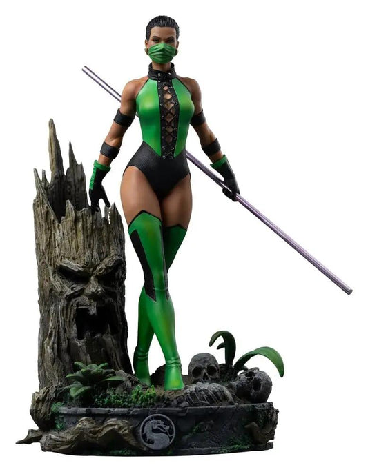 Mortal Kombat Jade 1/10 Art Scale statue by Iron Studios, 22 cm, green outfit with black lacing, purple staff, base