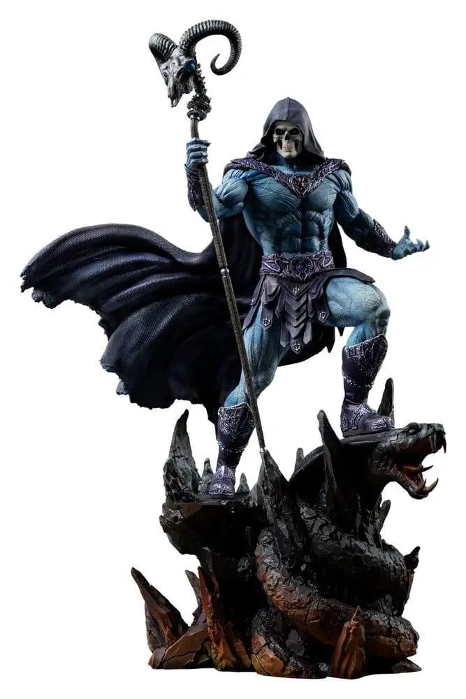 Iron Studios Masters of the Universe Skeletor 1/10 Art Scale statue, 29 cm, blue-skinned figure with hood and staff.