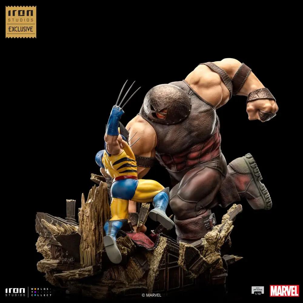 Estatua Wolverine vs Juggernaut, IRON STUDIOS 1/10 BDS Art Scale EU Exclusive, 30 cm; 2 figuras sobre escombros