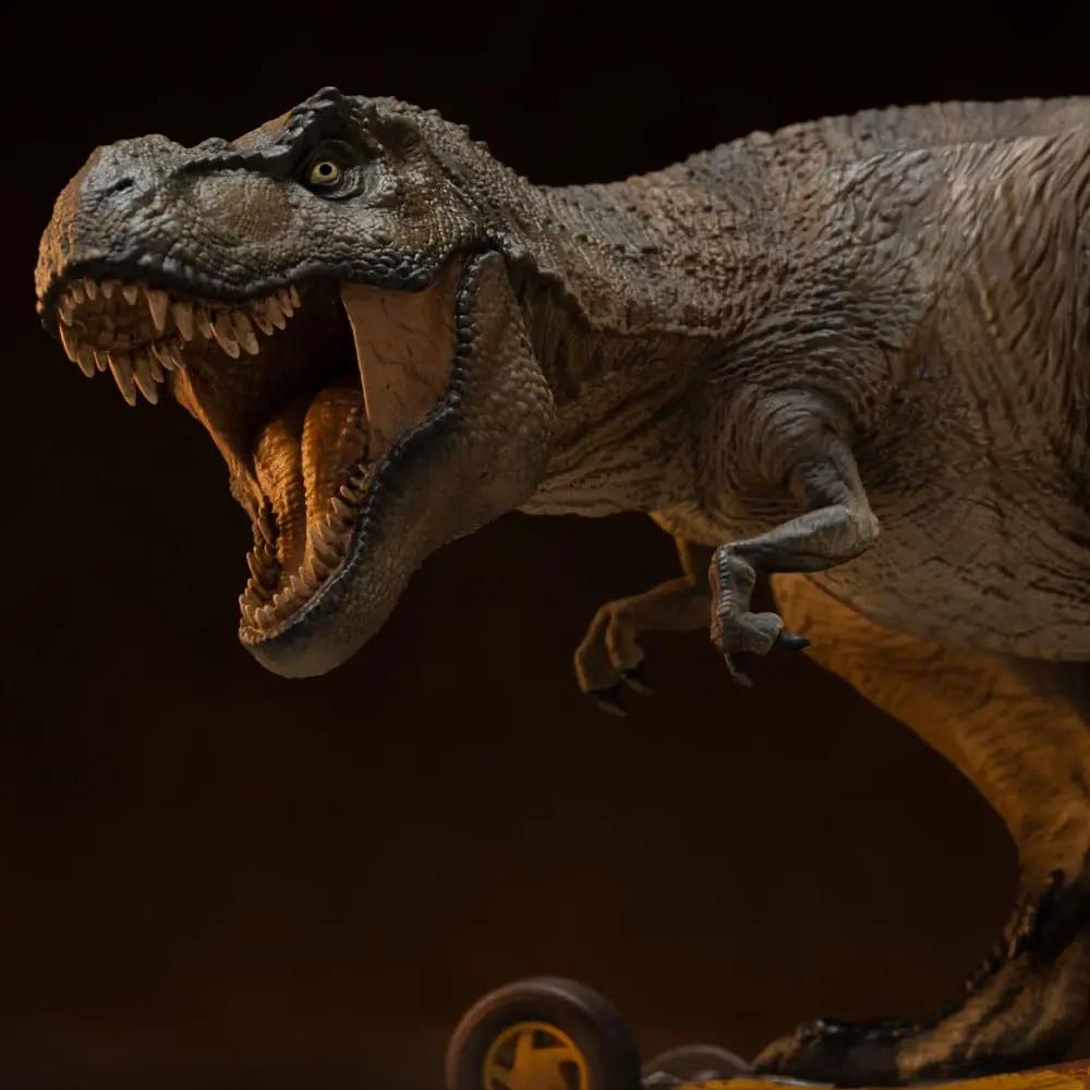 Estatua de T-Rex de Jurassic Park, ataque, boca abierta, 15 cm, textura detallada de escamas
