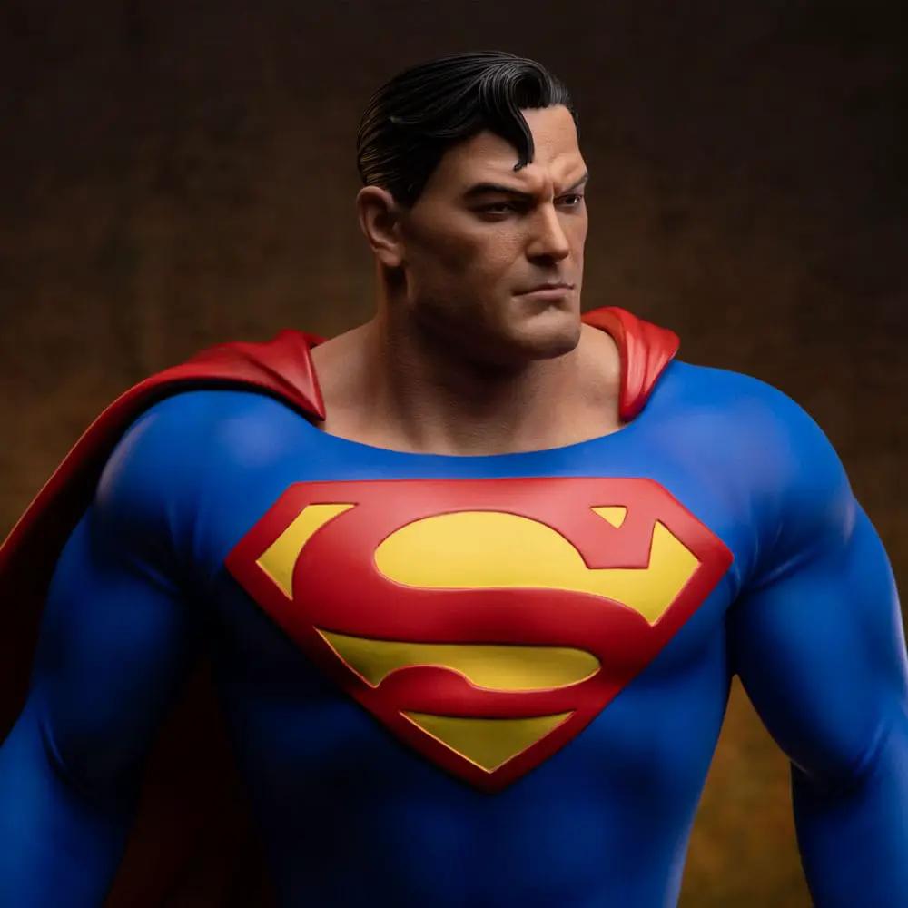 Superman DC Trinity Legacy 1/4 Scale Statue by Iron Studios, blue suit with red cape and yellow S emblem