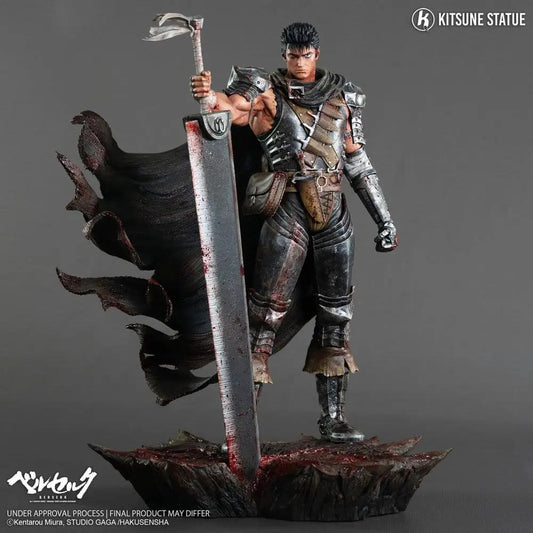 Berserk Estatua Guts 1/6, figura de 38 cm en armadura completa con capa y gran espada, Kitsune