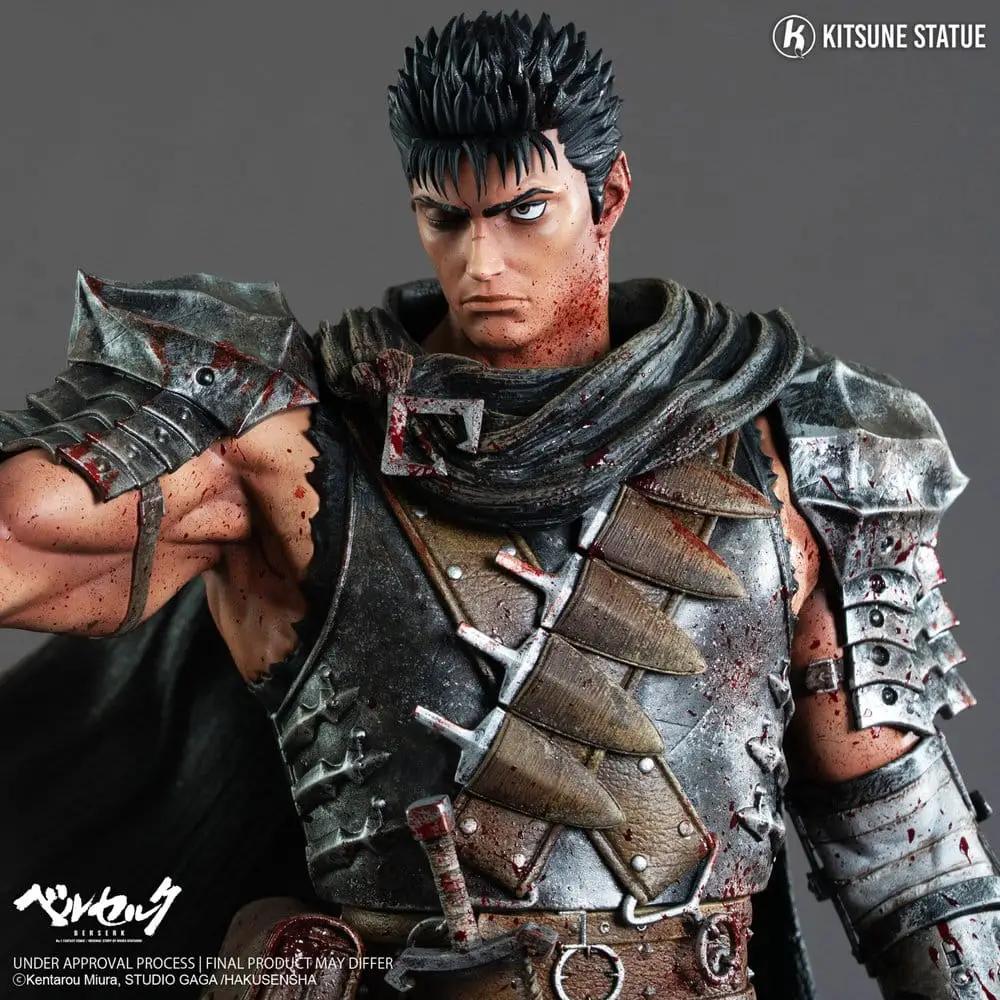 Berserk Estatua 1/6 Guts, 38 cm, KITSUNE; figura de acción con armadura de metal y manchas de sangre