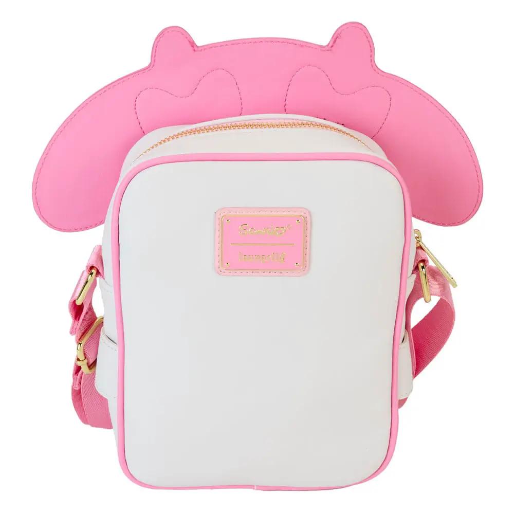 Backpack crossbody by Loungefly Sanrio My Melody Devil Crossbuddies, white with pink trim and pink horn accents