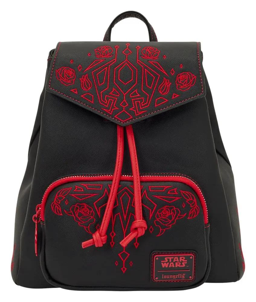 Backpack by Loungefly Star Wars Darth Maul design in black with red embroidery and zippers