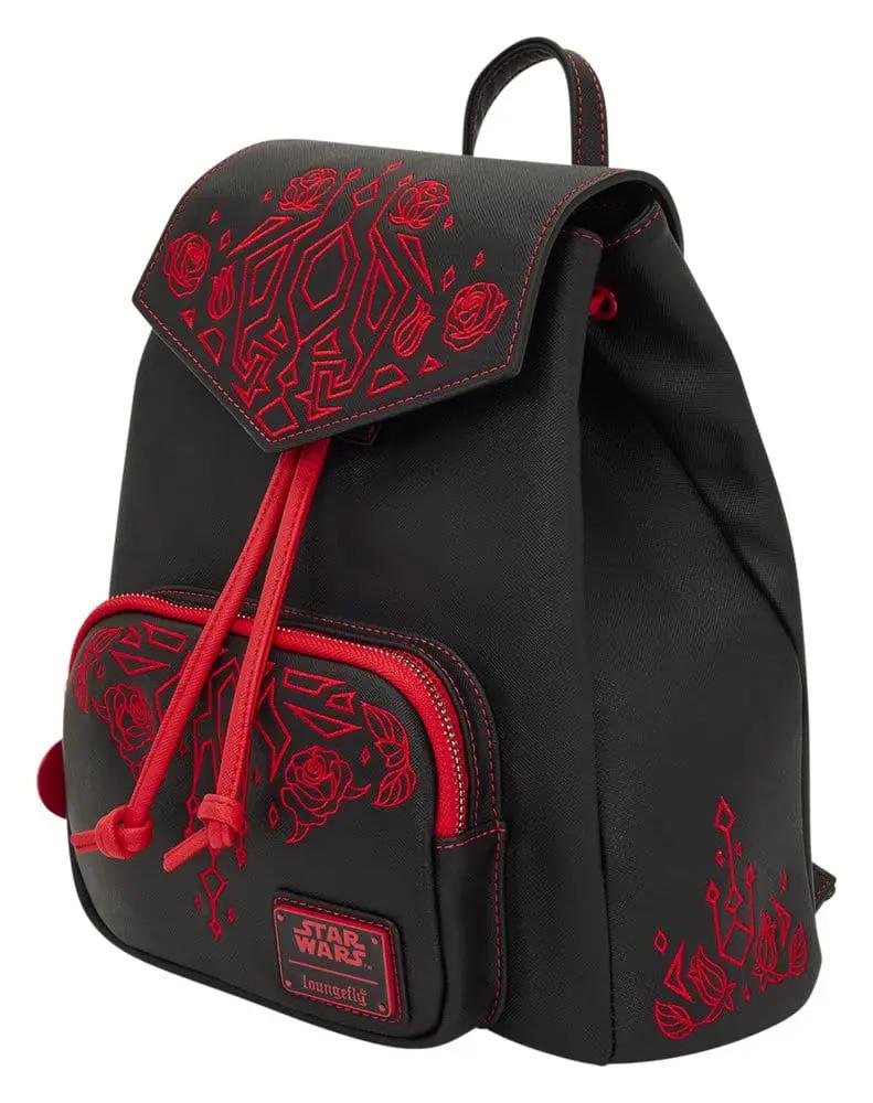 Star Wars by Loungefly Mochila Mini Darth Maul backpack, black with red embroidery and red zipper accents