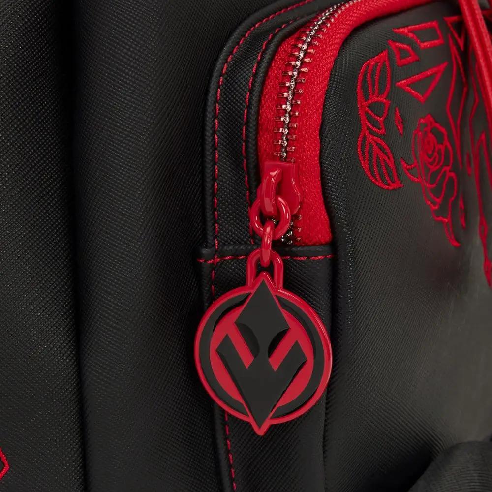 Star Wars by Loungefly Mochila Mini Darth Maul backpack, black with red stitching and red zipper pull emblem