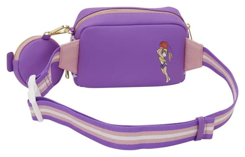 Loungefly Lola Bunny sling bag, purple with pink striped strap