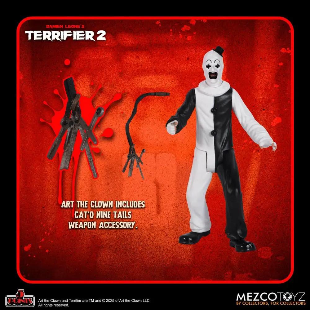 Figura de acción Terrifier 2 5 Points, Art the Clown, 10 cm, Mezco Toys, surtido, con accesorios