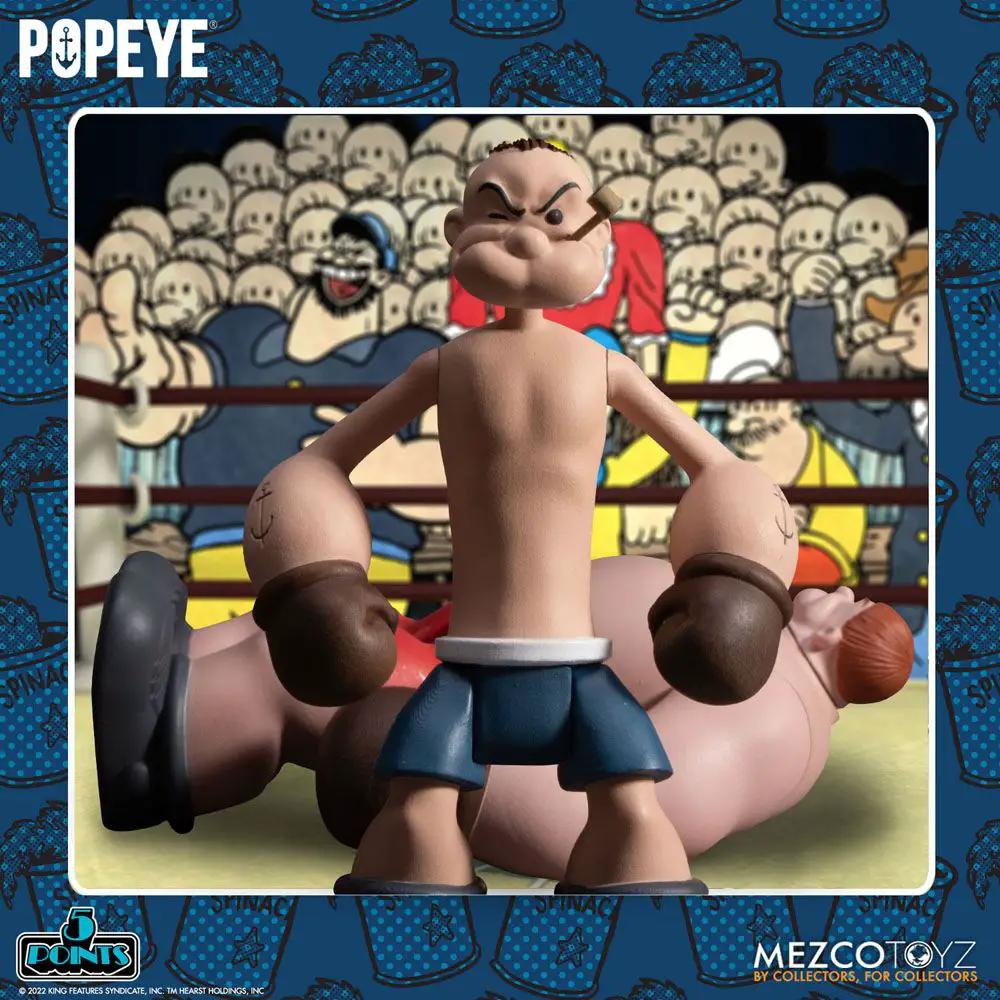 Figura de acción Popeye y Oxheart, 9 cm, 5 Points Deluxe, Mezco Toys