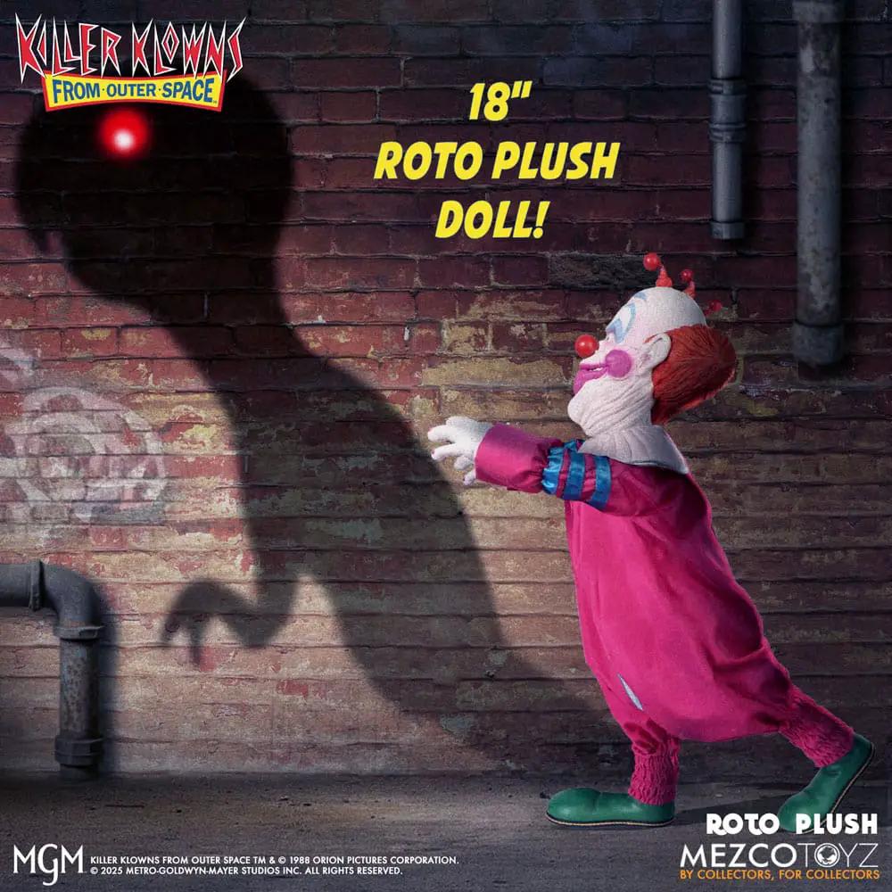 Killer Klowns from Outer Space MDS Roto Slim 46 cm plush doll by Mezco Toys; pink jumpsuit, green shoes