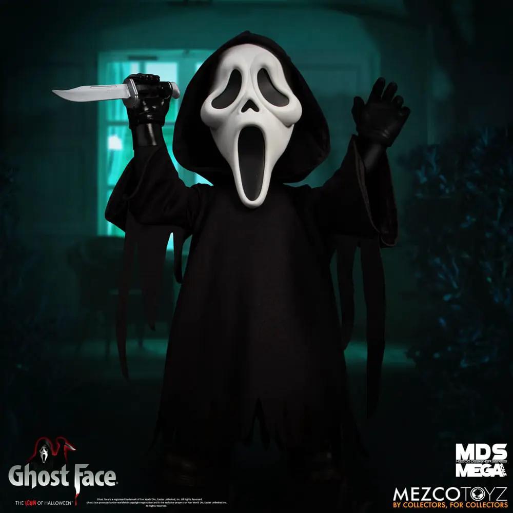 Ghost Face Mega Scale action figure by MEZCO TOYS, 38 cm, black hooded robe with knife