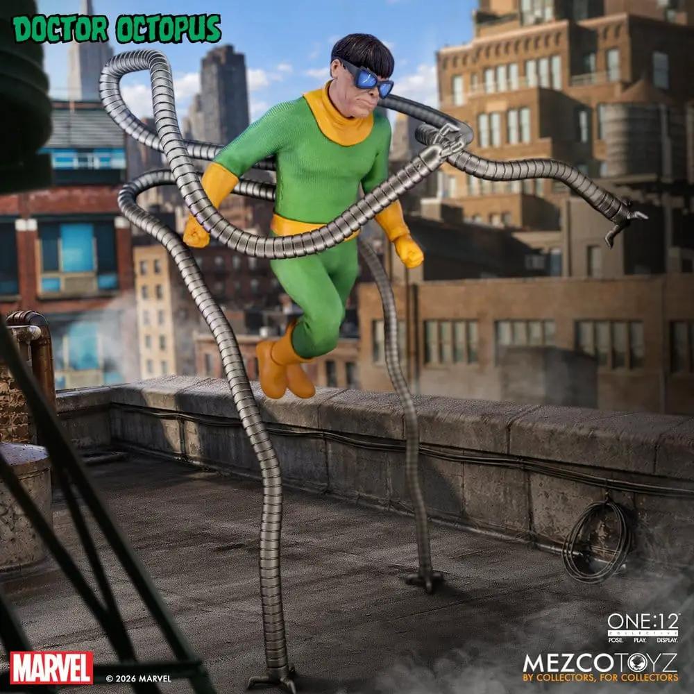 Marvel MEZCO TOYS Doctor Octopus One:12 Collective action figure, 16 cm, green suit with silver tentacles