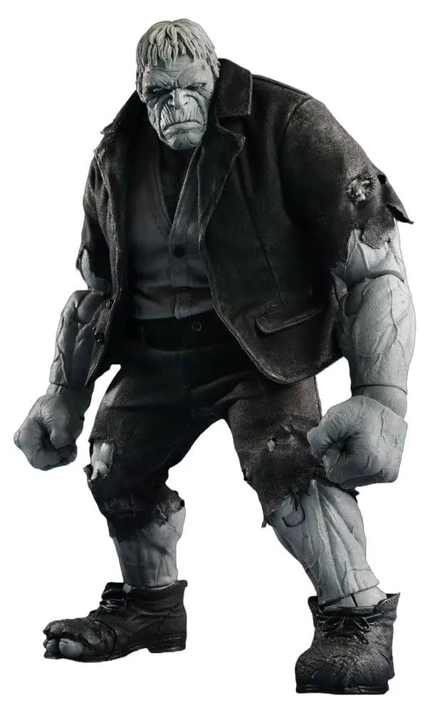 Solomon Grundy action figure by MEZCO TOYS, DC Comics One:12 Collective, gray-skinned character in a torn black suit.