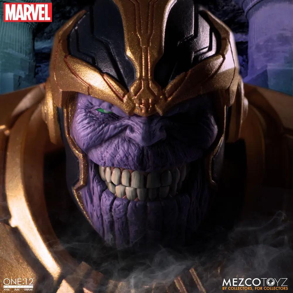 Figura de acción Thanos con iluminación, 1/12 escala, 21 cm, Mezco Toys, Marvel