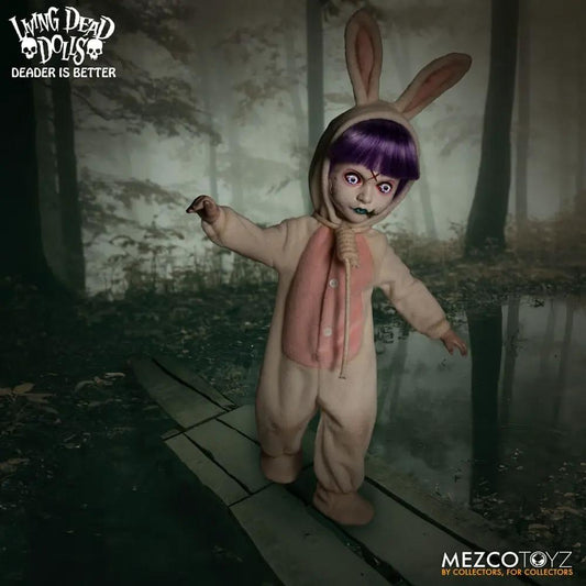 Living Dead Dolls Eggzorcist 25 cm doll in beige bunny onesie by Mezco Toys
