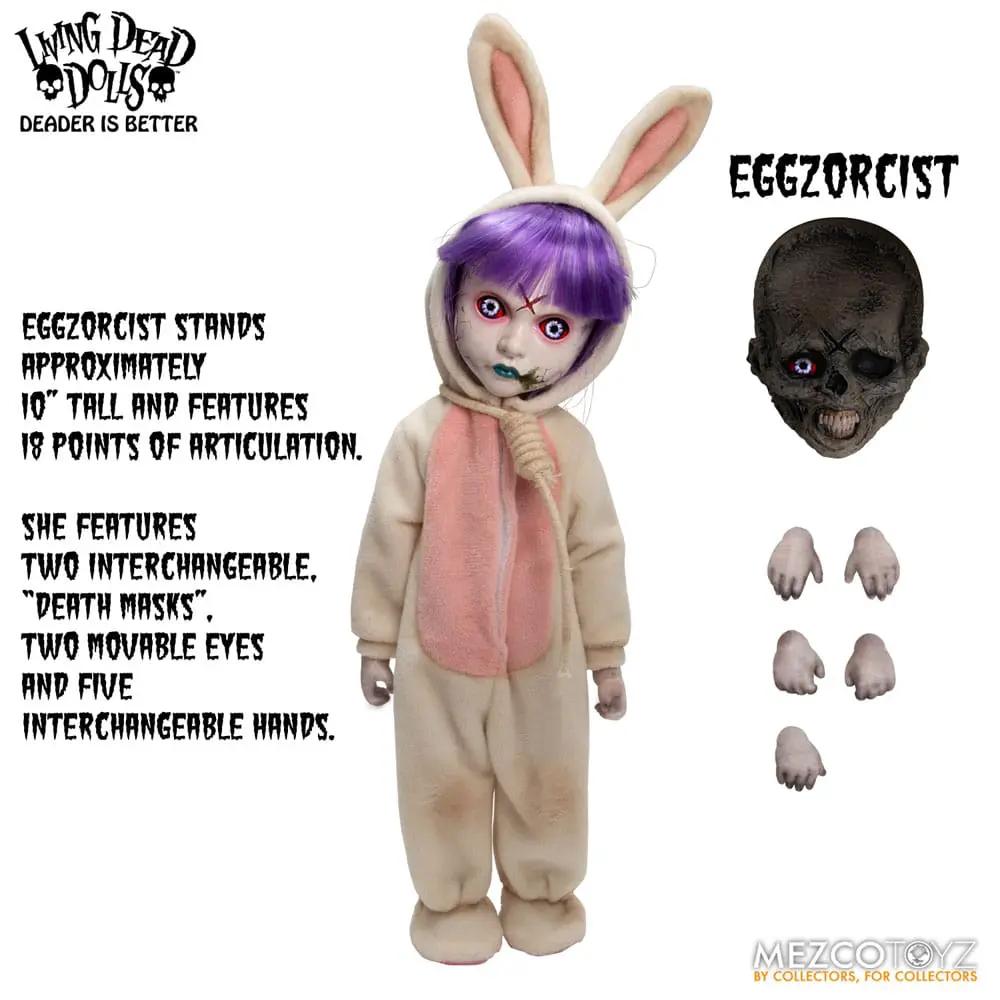 MEZCO TOYS Living Dead Dolls Eggzorcist 25 cm bunny hood doll with purple hair; five interchangeable hands