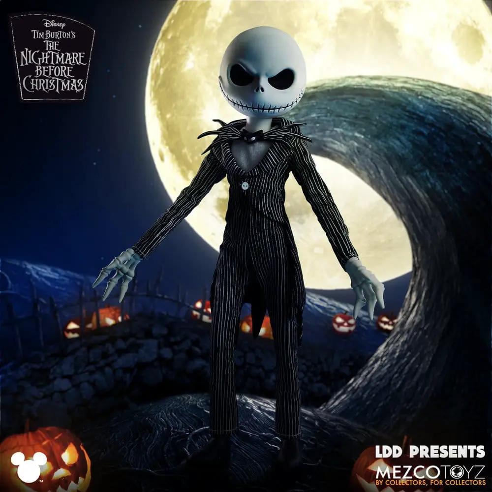 Muñeco Jack Skellington de MEZCO TOYS, figura de acción 25 cm con traje negro a rayas, Pesadilla antes de Navidad.