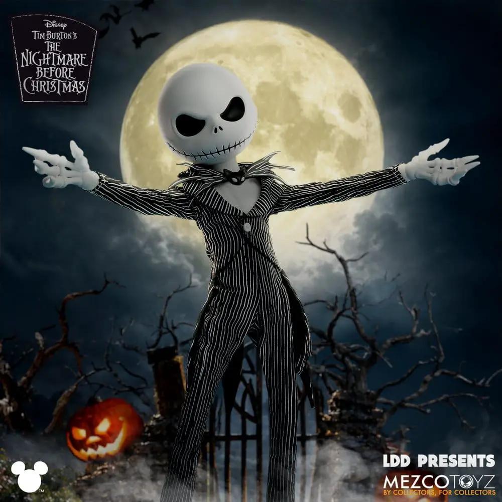Muñeco Jack Skellington MEZCO TOYS, 25 cm, figura de acción de Pesadilla antes de Navidad con traje a rayas