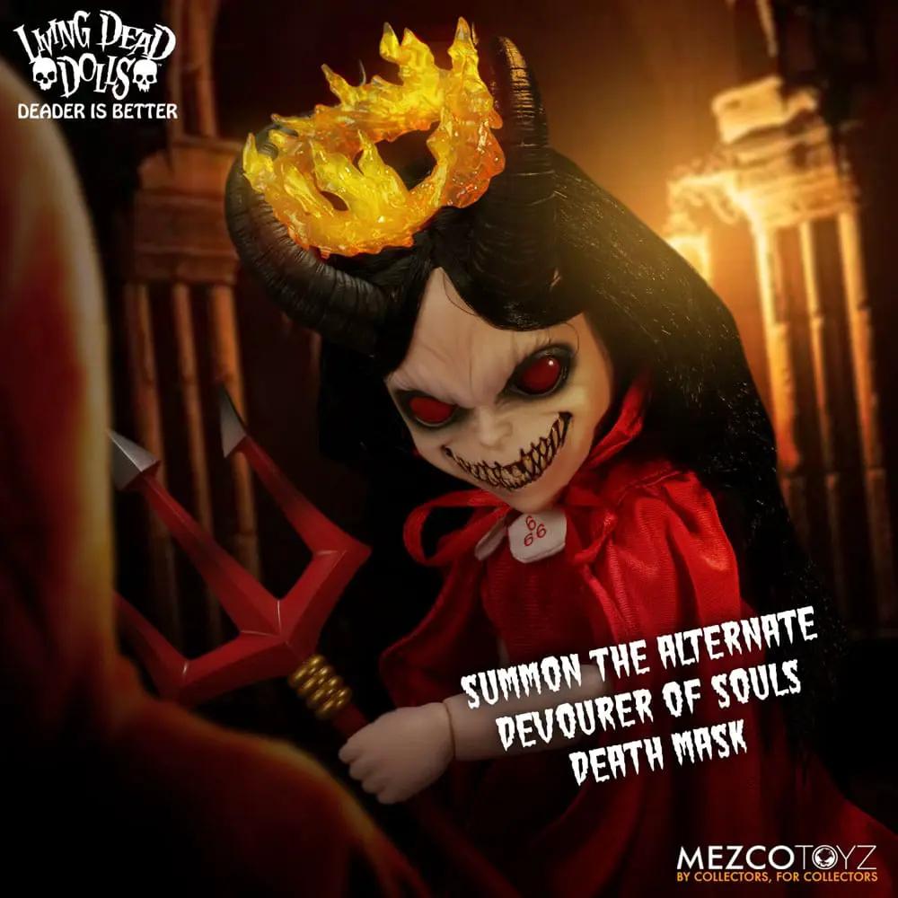 The Return of the Living Dead Dolls 25 cm figure by Mezco Toys; red cape, fiery horn crown, red eyes.
