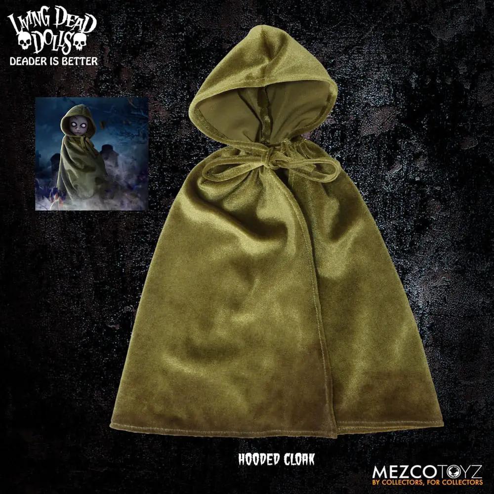 Posey 25 cm Living Dead Dolls by Mezco Toys in an olive green hooded cloak