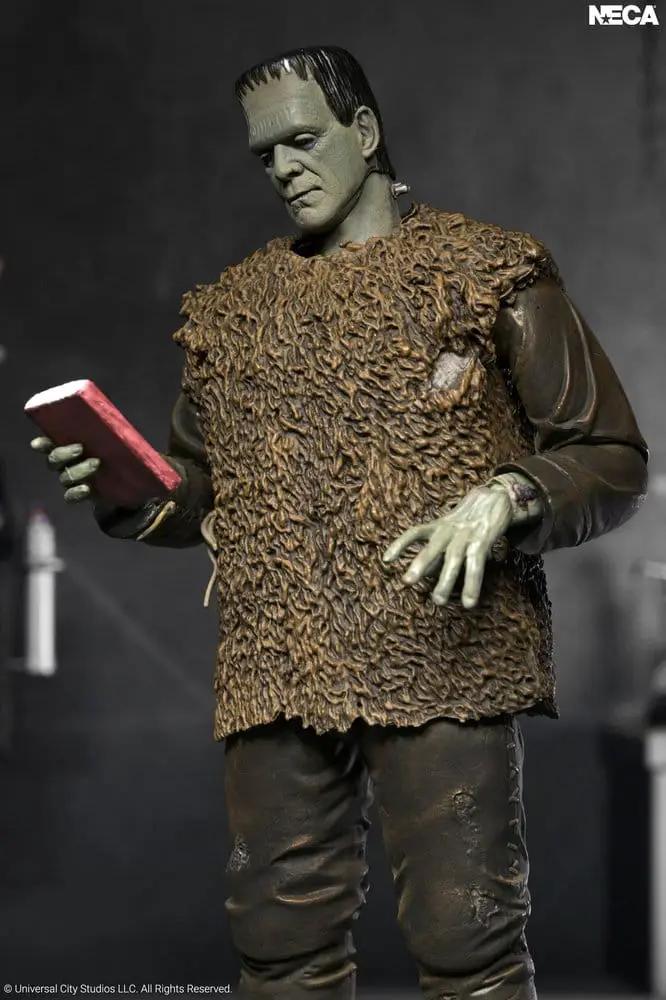 Figura de acción NECA Universal Monsters: Son of Frankenstein, 18 cm, monstruo con vestimenta peluda marrón y libro rojo