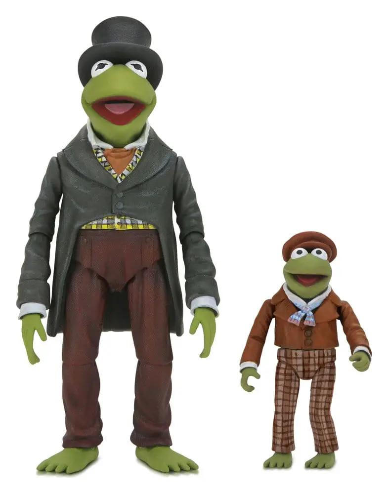 Figuras de acción NECA: Los Muppets en Cuento de Navidad, pack de 2, Kermit como Bob Cratchit y Robin como Tiny Tim, 18 cm